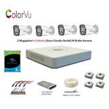 HIKVISION Hikvision 2mp 4 Kameralı Dış Ortam Ahd Hd-tvi Colorvu Gece Renkli Kamera Seti 2tb Disk