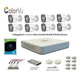 HIKVISION Hikvision 2mp 8 Kameralı Dış Ortam Ahd Hd-tvi Colorvu Gece Renkli Kamera Seti 2tb Disk