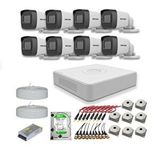 HIKVISION Hikvision 2mp 8 Kameralı Dış Ortam Ahd Hd-tvi Full Kamera Seti 2tb Disk