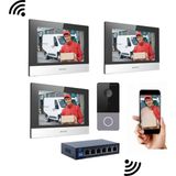 Hikvision IP Villa Tipi Görüntülü Diafon Seti – 3 Monitörlü Wi-Fi Kapı Telefonu ve Interkom Sistemi
