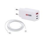 Hikvision Macbook iPad ve Laptop Uyumlu 65W Gan 2 Type-C 1 USB Çıkışlı Şarj Adaptörü