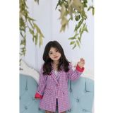 Hilal Akıncı Kids Kız Çocuk Kareli Blazer Ceket