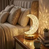 Hilal Ay Model Kristal Led Masa Lambası – Dokunmatik, 3 Renk Işık Modlu, Şarjlı Mini Dekoratif Gece Lambası (2818)