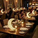 Hilal Ay Model Kristal Led Masa Lambası – Dokunmatik, 3 Renk Işık Modlu, Şarjlı Mini Dekoratif Gece Lambası (5224)