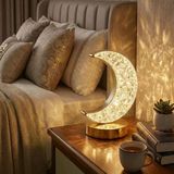 Hilal Ay Model Kristal Led Masa Lambası – Dokunmatik, 3 Renk Işık Modlu, Şarjlı Mini Dekoratif Gece Lambası Go53/1395
