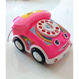 Hilal Baby Toys Çevirmeli Oyuncak Telefon Pembe Arabalı Eğitici İçerik ile Fizik İlgi Alanı için Tasarlandı