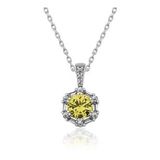 HİLALSHOP 925 Ayar Gümüş Buğday Sarısı Baget Taşlı Kadın Gümüş Kolye