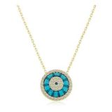 HİLALSHOP 925 Ayar Gümüş Gold Camgöz Nazar Kadın Gümüş Kolye
