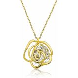HİLALSHOP 925 Ayar Gümüş Gold Gül Kadın Gümüş Kolye