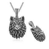 HİLALSHOP ​925 Ayar Gümüş Kurt Kafası Kolye