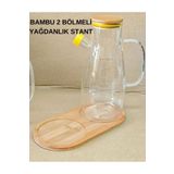 Hilamingo Home 1 Adet Bambu 2 Bölmeli Yağdanlık Altlığı, Yağdanlık Standı,Sabunluk Standı