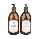 Hilamingo Home 2'li Amber Cam Sıvı Sabunluk Mutfak Bulaşık Deterjan Şişesi 500ml