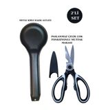 Hilamingo Home 2'Li Mutfak Seti;1 Adet Metal Kaşıklık+1 Adet Çok Fonksiyonlu Ultra Keskin Mutfak Makası