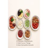 Hilamingo Home 8 Parça Yaldızlı Oval Kahvaltılık ve Sunum Seti