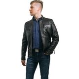 HİLDA DERİ Siyah Hakiki Mont Büyük Beden Erkek Ceket Spor Model Brad Siyah S