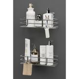 Hill Homes Yapışkanlı 2 li set Krom Gümüş Banyo Rafı Duş Şampuanlık Duvar Düzenleyici Organizer