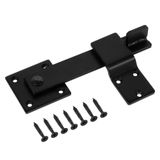 HILLMASTER Sağlam 15,24 cm Çiftlik Çevrilebilir Çit Kapısı Mandalı, Ahır Kapısı Kilidi Kapaklı Mandal Donanımı, Dolap için Rustik Kapı Kilidi, Kulüp, Sürgülü Kapılar, Mat Siyah