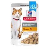 Hill's 12x85 gr Pouch Tavuklu Kısırlaştırılmış Kedi Konservesi
