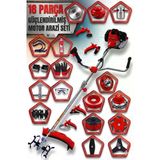 Hilta Power Alman Ag775 20Hp Çelik Piston 18 Parça Yan Tip Benzinli Tırpan Ot Çalı Çim Biçme + Toprak Çapalama Eşme Makinesi Tırpan