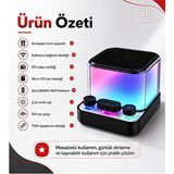 Hiltech Mini Bluetooth Hoparlör Rgb Işıklı 5W Tws Fm Radyo Micro Sd Kart Destekli - Renkli