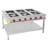 Himaksan Endüstriyel 150x100 cm Lpg Tüplü Taban Raflı 6 Gözlü Ocak