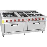 Himaksan Endüstriyel 200x100 cm 7+2 Doğalgazlı 7'li Kuzine Ocak