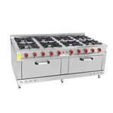 Himaksan Endüstriyel 200x100 cm 8+2 Lpg Tüplü 8'li Kuzine Ocak
