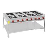 Himaksan Endüstriyel 200x100 cm Doğalgazlı Taban Raflı 8 Gözlü Ocak