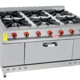 Himaksan HMK-KZG 1510 Gazlı ve Lpg 150X100X85 6'lı Kuzine 6 Ocak 1 Fırın