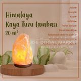 Himalaya Tuz Lambası 30 M2 Kadar Etkili %100 Doğal Ampul Kablo Dahil - 30 gr