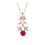 Himarry ​925 Ayar Rose Kırmızı Gül Gümüş Gümüş Kolye