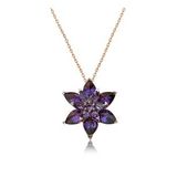 Himarry 925 Ayar Rose Mor Lotus Çiçeği Gümüş Kolye