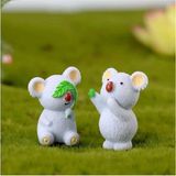 Himi Pasta Süsleri 2'li Koala Plastik Minyatür Figür Karakter Oyuncakları Evcilik Küçük Minik Oyuncaklar - Çok Renkli