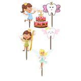 Himi Pasta Süsleri Diş Perisi Doğum Günü Pasta Süsleri Kız Erkek Çocuk Maket Pasta Kürdanı Cupcake Kürdan Süsü