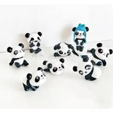 Himi Pasta Süsleri Panda Set 7 Parça Plastik Minyatür Figür Karakter Oyuncakları Evcilik Küçük Minik Oyuncaklar - Çok Renkli
