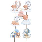 Himi Pasta Süsleri Uçan Balonlu Ayıcık Doğum Günü Pasta Süsleri Kız Erkek Çocuk Maket Pasta Kürdanı Cupcake Kürdan Süsü