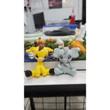Himi Pasta Süsleri Zürafa ve Fil Plastik Minyatür Figür Karakter Oyuncakları Evcilik Oyuncakları Küçük Minik Oyuncaklar - Çok Renkli
