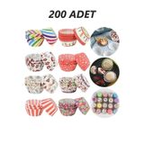 HİMMETOĞLU Tam 200 Adet Muffin Kek Kalıbı & 1.sınıf Kalite Kek Kapsülü Cupcake Muffin Kağıdı 200'lü