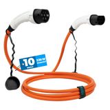 Hims 22kW (32A) Tip 2 Premium Elektrikli Araç Şarj Kablosu 10 Metre - Turuncu, IP54 Suya Dayanıklı, Tüm Elektrikli Araçlarla Uyumlu