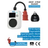 Hims 22KW Kilitli Soketli Beyaz Taşınabilir Araç Şarj Istasyonu Hcts-22-B