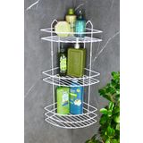 HIMY SHOP Yapışkanlı Paslanmaz Metal Termoplastik Kaplamalı Banyo Köşeliği Duş Rafı Şampuanlık