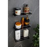 HIMYHOME Kristal Raflı Ekonomik Krom Banyo Ve Kozmetik Düzenleyici - Üçlü Banyo Rafı Şampuanlık