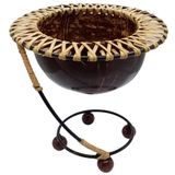 Hindistan Cevizi Şekerlik Spiral Coconut Metal Ayaklı Coconat Kase No.2