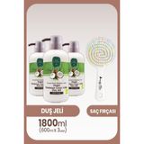 Hindistan Cevizli Duş Jeli 600 ml x 3 Adet ve Saç Fırçası - 1 kg
