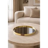 Hinora 25 Cm Yuvarlak Aynalı Dekoratif Tepsi – Gold & Gümüş Renk Seçenekli Sunum Tepsisi