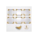 Hinora Home 6’lı Gold Paslanmaz Kahve Sunum Tepsisi 22x22 cm – Dekoratif Çay Kahve İkram ve Servis Tepsisi Seti