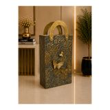 Hinora Home Lüks Kelebek Figürlü Dekoratif Metal Vazo Gold Eskitme Salon ve Ofis Dekoru