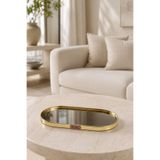 Hinora Home Oval Aynalı Metal Dekoratif Tepsi – Gold & Gümüş Renk Seçenekli Sunum Tepsisi 25x15 Cm