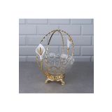 Hinora Porselen Lale Kristal Cam Sepet Şekerlik Sunumluk 21x20x14Cm
