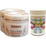 Hintohu Three Brand 100ML Arnavut Aklık Kremi 2AD+FOOT Carecream 50ML Ayak Bakım Kremi Naneferahlığ